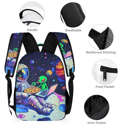Astronaut Aliens Pizza Cute Backpacks Set Lightweight Lunch Bag Aesthetic Pencil Cases for Travel Work3