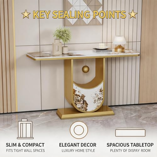 Moderna mesa larga de vestíbulo metálica para decoración de salas de estar 7