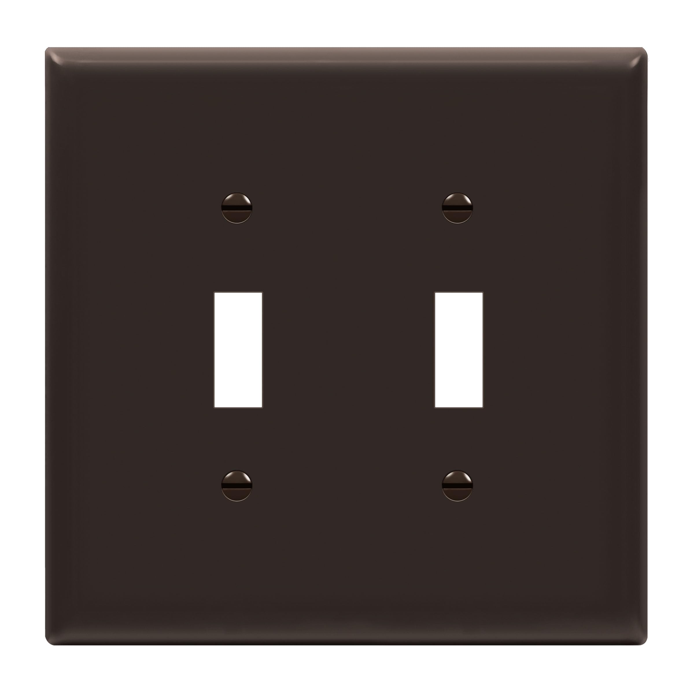ENERLITES Rocker Light Switch Wall Plate Medium Size 2-Gang 12.4 x 12.5 cm Unbreakable Polycarbonate Thermoplastic, UL Listed, 8812M-BR, Brown