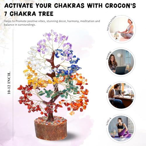 Seven Chakra Crystal Tree Birthday Gifts for Women & men, Crystal Tree of Life Sister birthday gifts Home Decor Healing Crystals Gifts for Mom Positive Energy New Home House Warming Gift Women - Image 3
