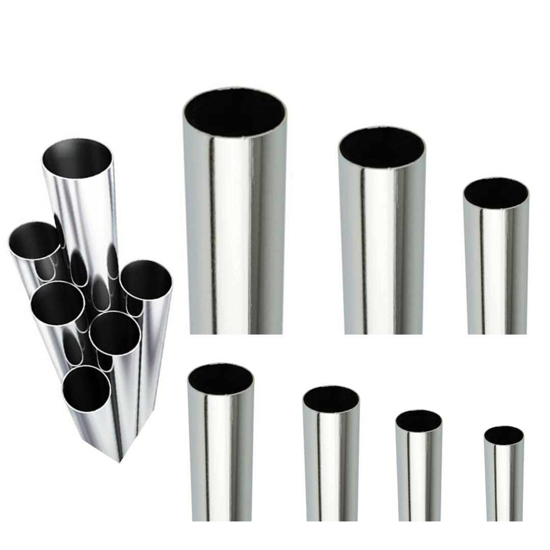 1 X 2FEET 25mm Dia-Meter Heavy Duty Hanging Rail Tubing System for Wall, Floor, Ceiling, Roof and Walk-in Wardrobe Chrome Tubing System 25mm or 1 Inch Diameter (1 X 2 FEET TUBE ONLY)