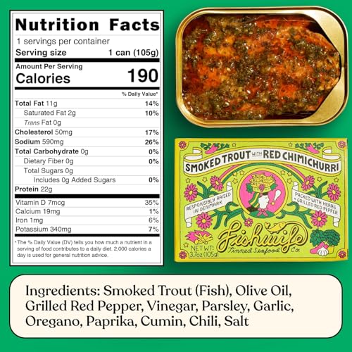 Image of Fishwife Smoked Rainbow Trout Quad 4-Pack (3.7 oz per tin) | ASC-Certified Sustainable Seafood, Gluten Free, Omega-3s | Handpacked in BPA-NI Tins