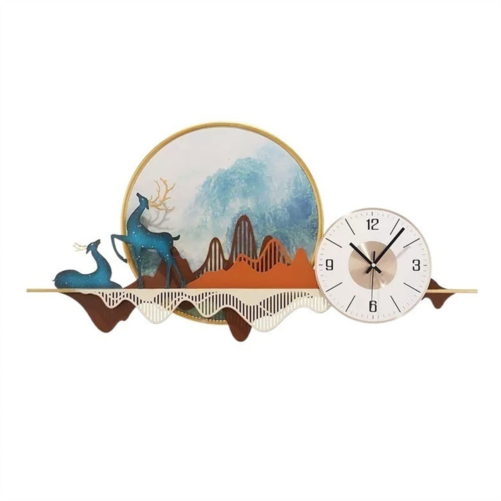 DFHS46JK Wall Decor Large Classical Creativity Restaurant Living Room Clock Wall Art Decorations Metal for living room decor
