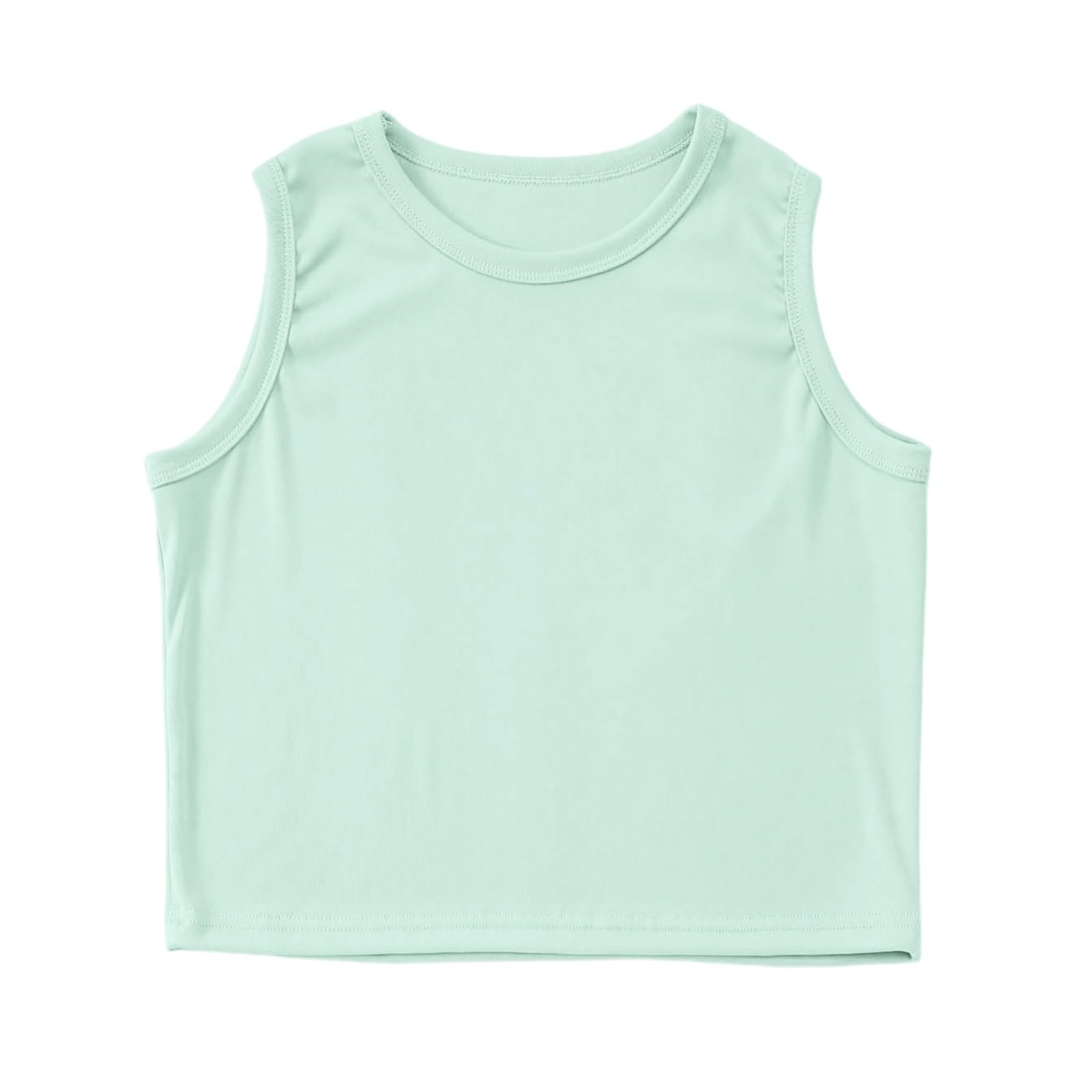 Generisch Camiseta de manga larga para niña 128 Athletic Tank Rippenstrick High Neck Crop Tops para Gimnasio Yoga