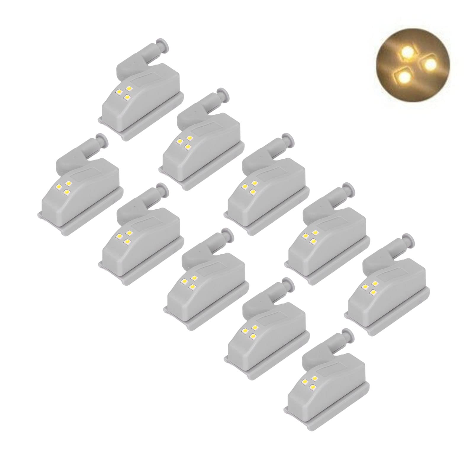 10er Set LED Scharnierlichter Mit Sensor – Kabellos, 12 V, Für Küchen- & Kleiderschränke