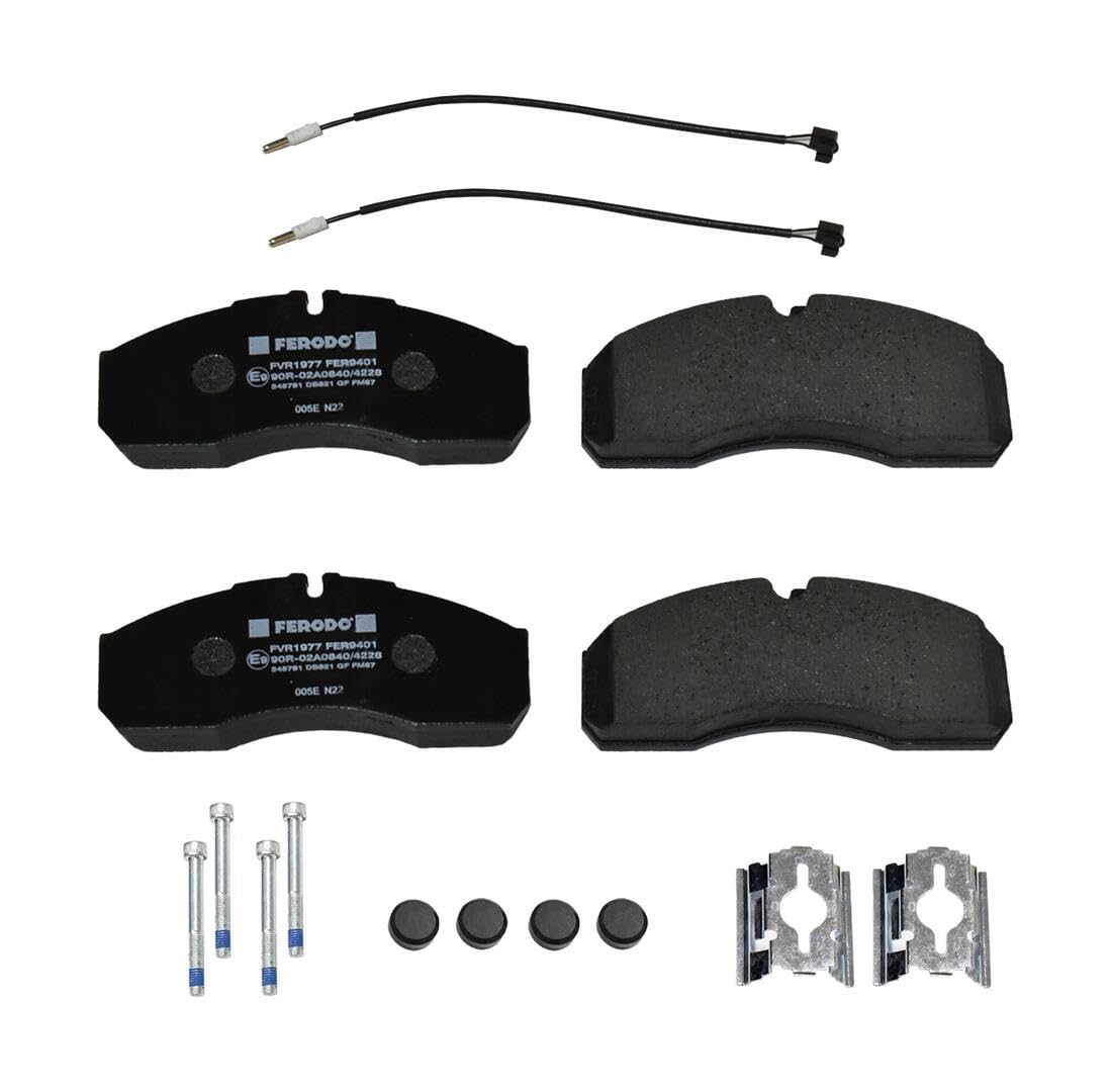 FERODO Plaquettes de freins Avant contact de signal d'usure inclus avec accessoires FVR1977 Compatible avec RENAULT TRUCKS MASCOTT Camion plate-forme/Châssis, RENAULT Master Pro Van FH Mascott Van FH