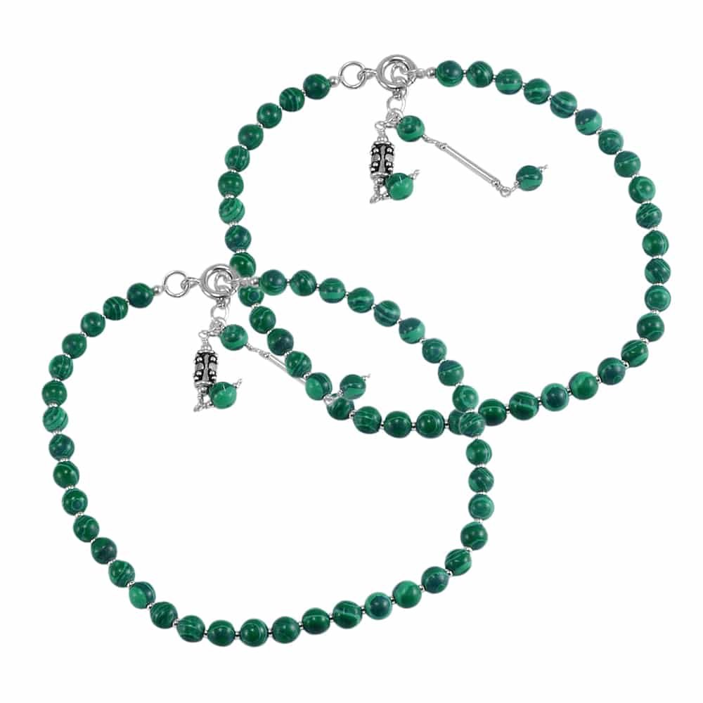 Malachite Gemstone 925 Sterling Silver Anklet For Women & Girls PG-40354-image-21