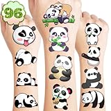 96PCS Panda Pre-Cut Temporary Tattoos for Kids – Cute Birthday Party Supplies, Stickers for Girls & Boys, Fun Party Favors, Classroom Prizes, School Gifts, Themed Panda Decorations