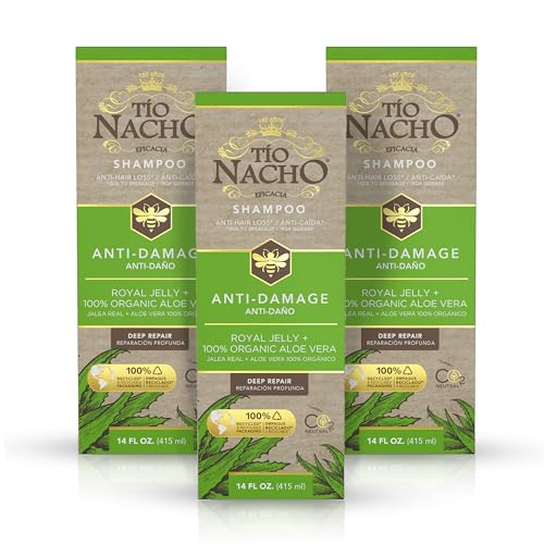 Tío Nacho Aloe Vera Shampoo with Royal Jelly and Keratin, Sulfate-Free Shampoo for Dry and Damaged...