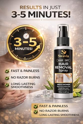 Image of Hair Removal Spray 100ml for Men & Women | Fast & Easy Body Hair Remover | Smooth Skin Formula for Chest, Back, Arms & Legs (Pack of 1)