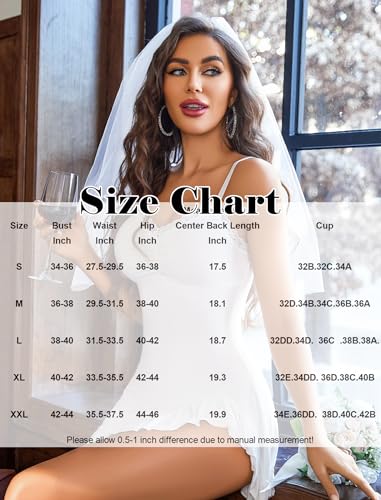 Image of Avidlove Lingerie for Women Sexy Nightgown Modal Nightwear Side Slit Babydoll Chemise Spaghetti Strap nighties