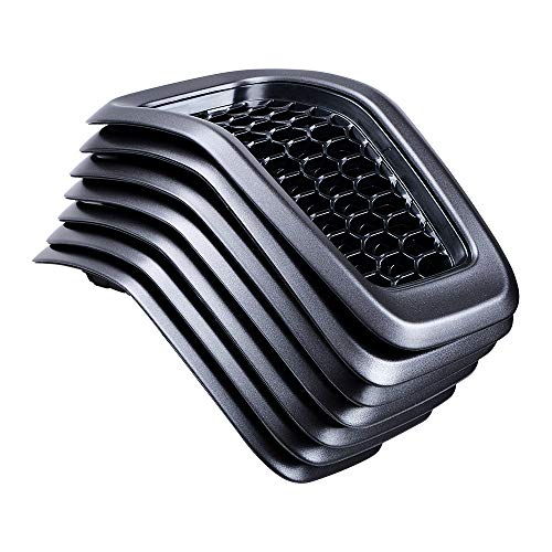 Image of Full Set Matte Black Honeycomb Mesh Grille Insert + Retro Gray Cover Trim Ring Compatible with 2014-2018 Jeep Cherokee