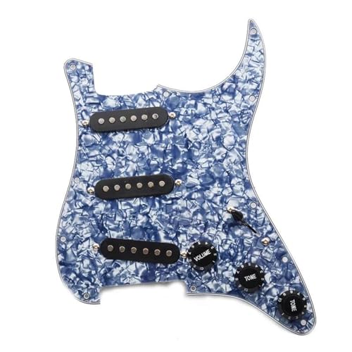 配線済みピックガードピックアップ アルニコ 3 配線済み ST ピックガード 3 シングルコイルピックアップ搭載エレキギターピックガード-ブラックホワイトピックアップ(G)