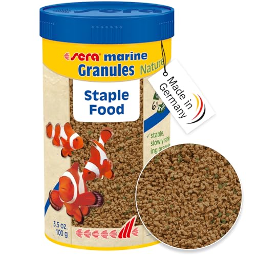 sera Marine Granules Nature Staple Food 3.5oz | for Saltwater Fish | Free of Dyes and Preservative | with Marine Algae, Spirulina & Krill | Ideal for Mid-Water & Bottom Feeders