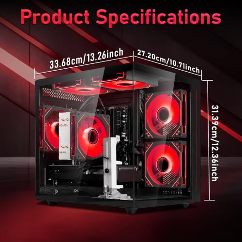 Image of suevery Pre Built Gaming PC AMD Ryzen7 Black | 16G DDR4 RAM, M.2 512G SSD, 8 Cores 16 Threads, 3.6G Up to 4.2G, Wi-Fi 6 Desktop Computer