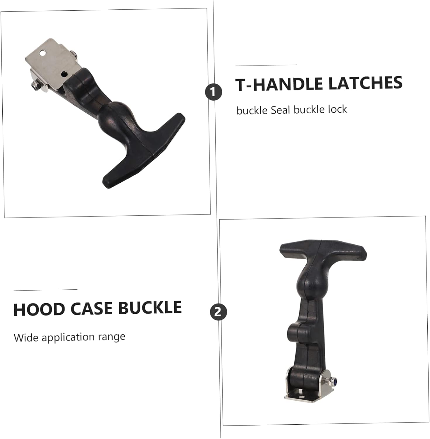 STOBOK 2Pcs Handle Flexible Draw Latches Durable Hasp for Tool Box Engine Hood Locking System Stainless Steel Construction for Indoor Outdoor Use