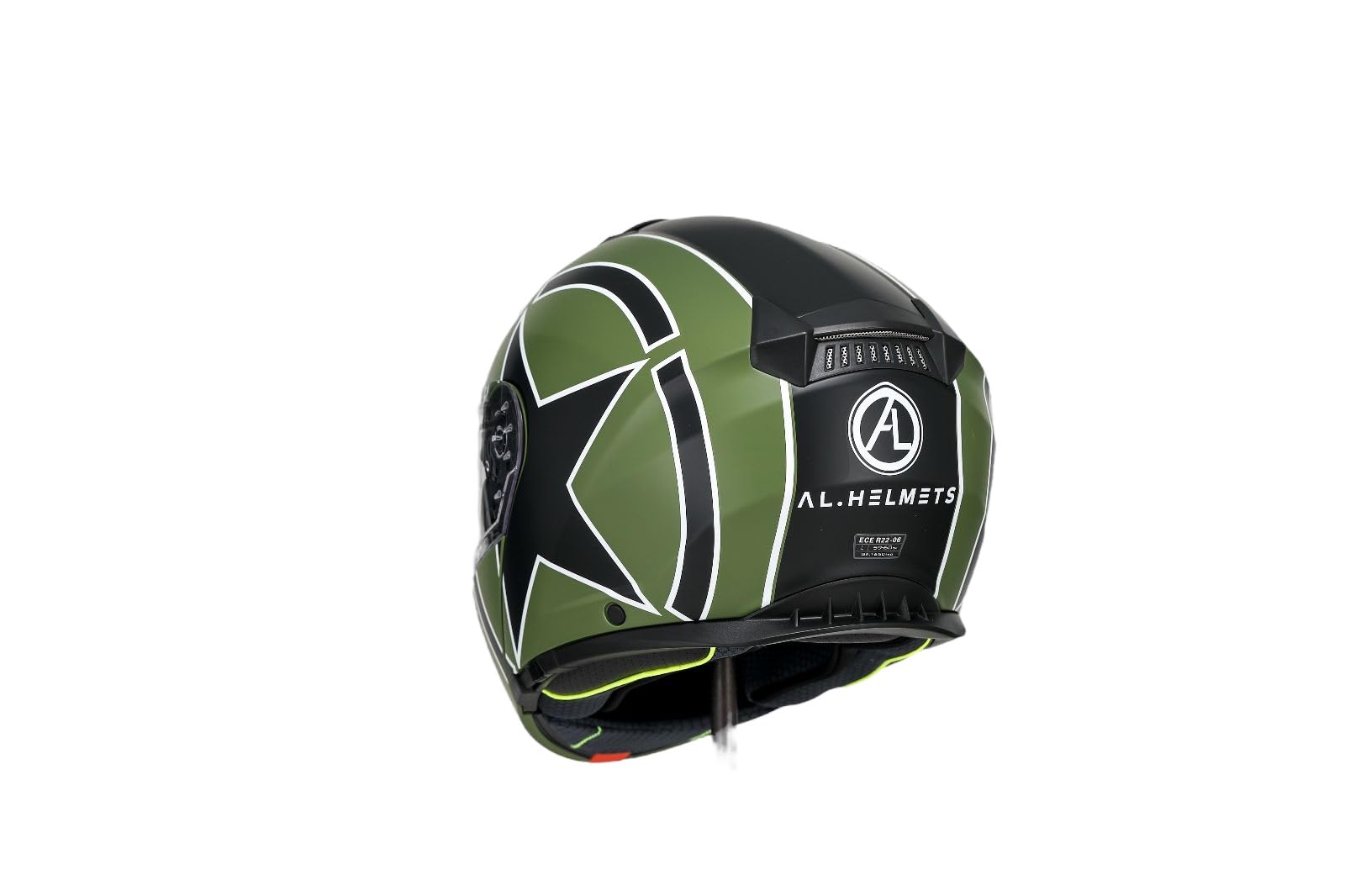 AL Helmets - Casco modulare star verde opaco con doppia visiera modello 110