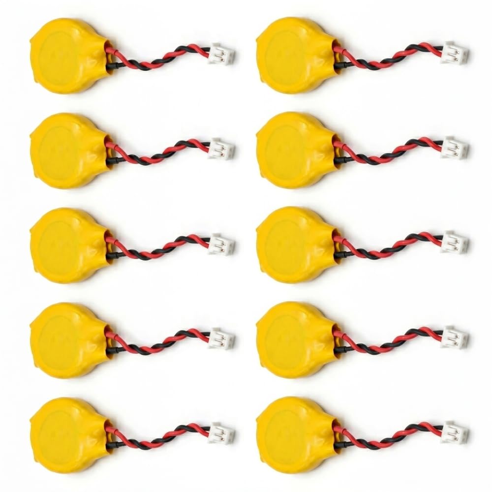 Pile CR2032 Lithium 3V,[ Lot de 10], CMOS RTC BIOS, Connecteur 2 Broches, Remplacement Pile Bouton, Compatible ASUS K50AB, K50IN, N55S, N55SF, G60, G60J, G60JX, G60VX, G75V, Serie K, N, G