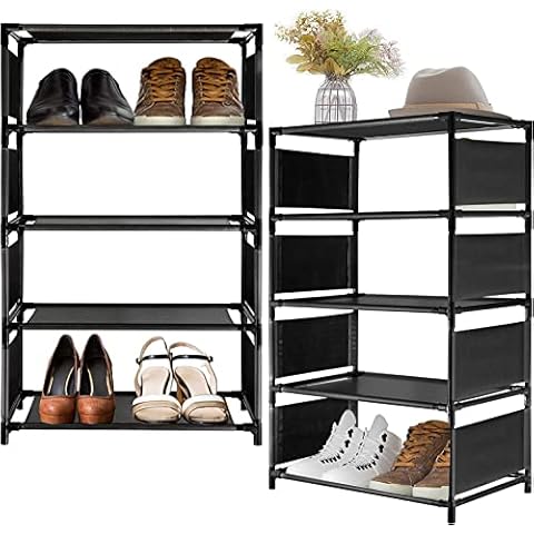 AISIR 2 Pack Shoe Rack Storage 5 Tier, Shoes Rack Organiser Idea Stackable and Durable Easy Assembly No Tools Required, Holds Up to 20 Pairs Cover