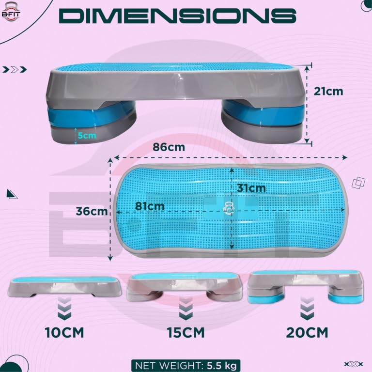 Image of B Fit Premium Quality Aerobic Steppers (85X35X21 CM)