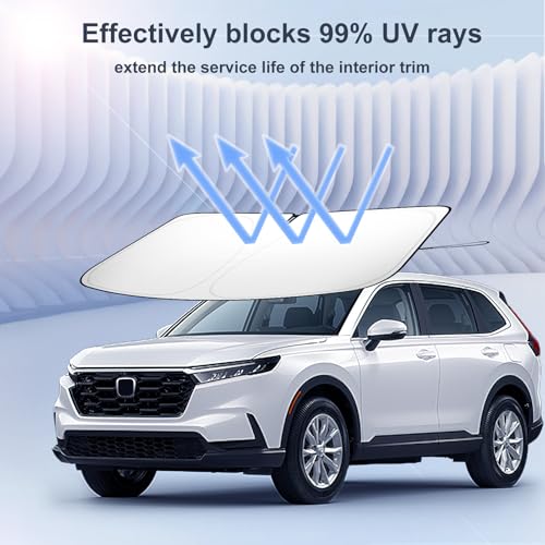 Image of Windshield Sun Shade for 2017-2022 Honda CRV| Front Window Sun Visor| 310T Reflective Polyester| UV Heat Insulation Protection| Foldable Sunshade with Storage Pouch| Outdoor Camping