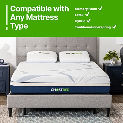 Ghostbed Mattress Foundation & Box Spring In One - Metal Platform Bed Frame With Steel Slat Support, Fabric Cover & Headboard Brackets - King #TOP5