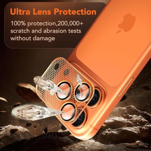 Image of Premium Camera Lens Protector Compatible with iPhone 17 Pro Max | 9H Tempered Glass Individual Ring Cover Alloy Frame Matrix Guard(Pack-1)