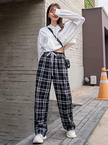 Floerns Women's Plaid Print Elastic Waist Pajama Pants #TOP23