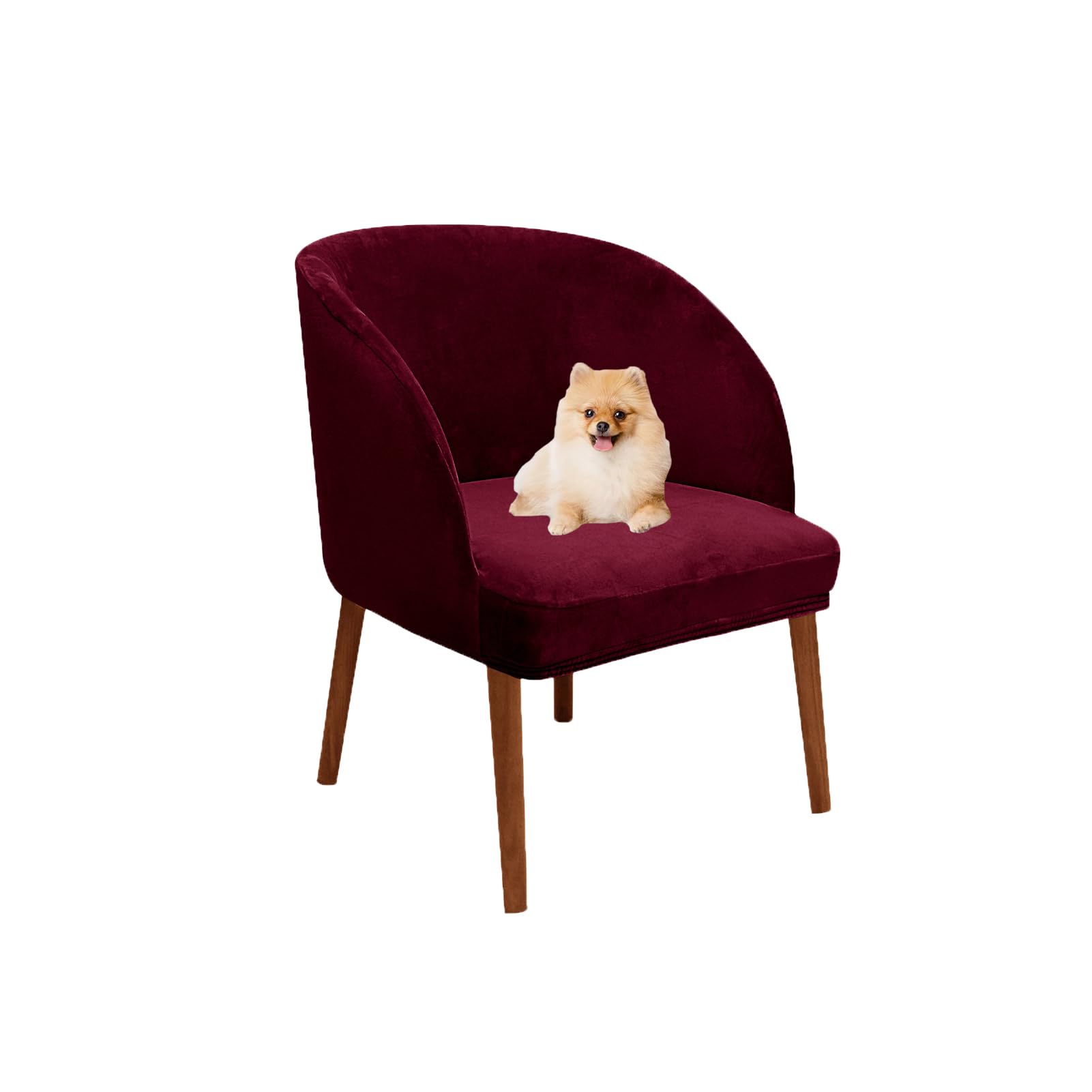 Housses de chaise dossier incurvé amovibles cuisine salon rouge vin
