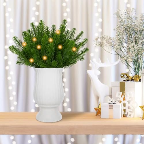 Künstliche Kiefernzweige, 30 Stück, grüne Blätter, künstliche Tannenzweige, Weihnachtsdekoration, DIY-Zubehör für Girlanden, Kränze, Weihnachten und Haus- und Gartendekoration (30) – Bild 3