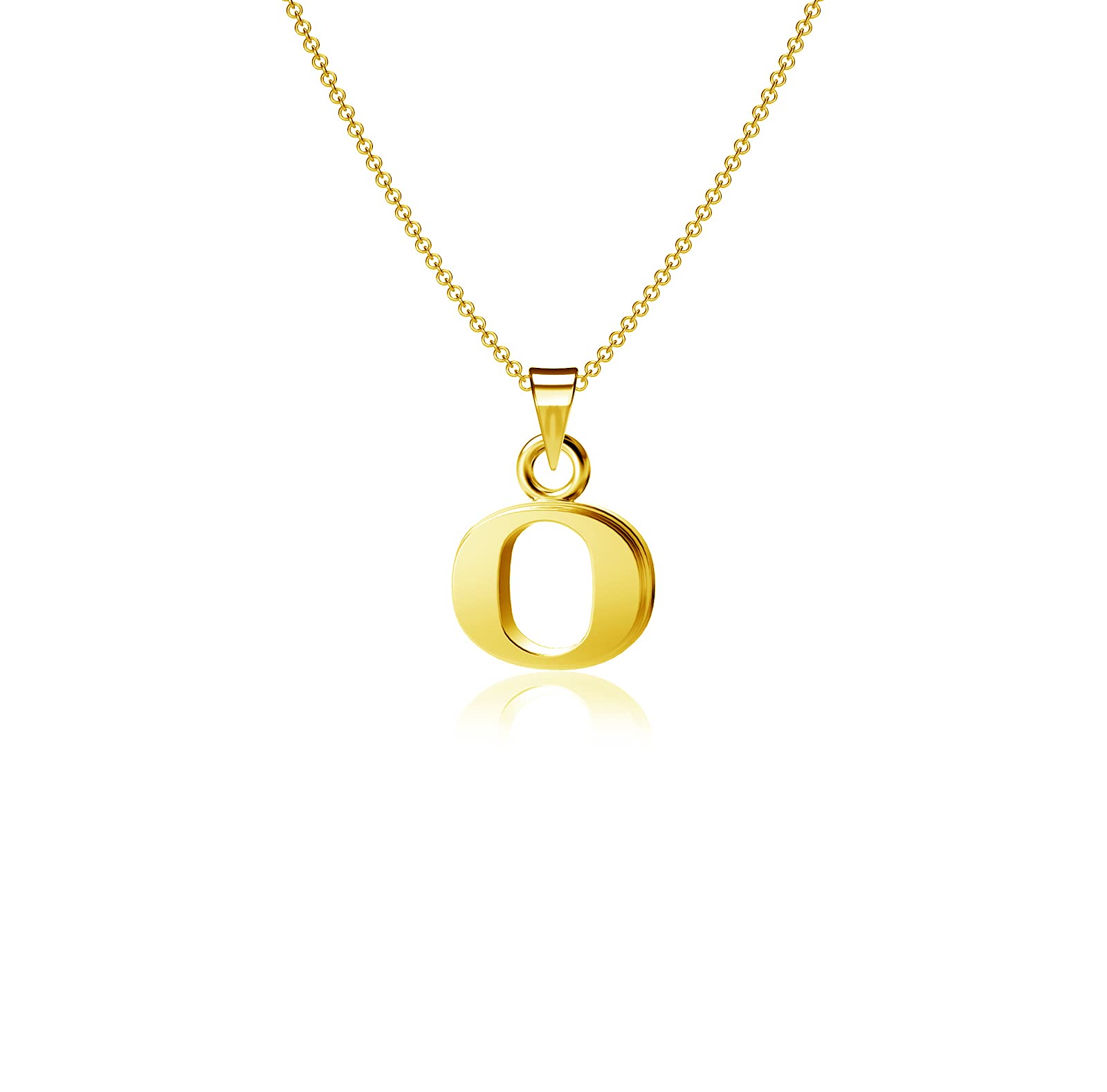 Dayna Designs University of Oregon Pendant Necklace- 24K Gold over 925 Solid Sterling Silver, 18 Inch Rope Chain, Officially Licensed Jewelry Gifts for Coaches Grads Alumni, NCAA Ducks Charms