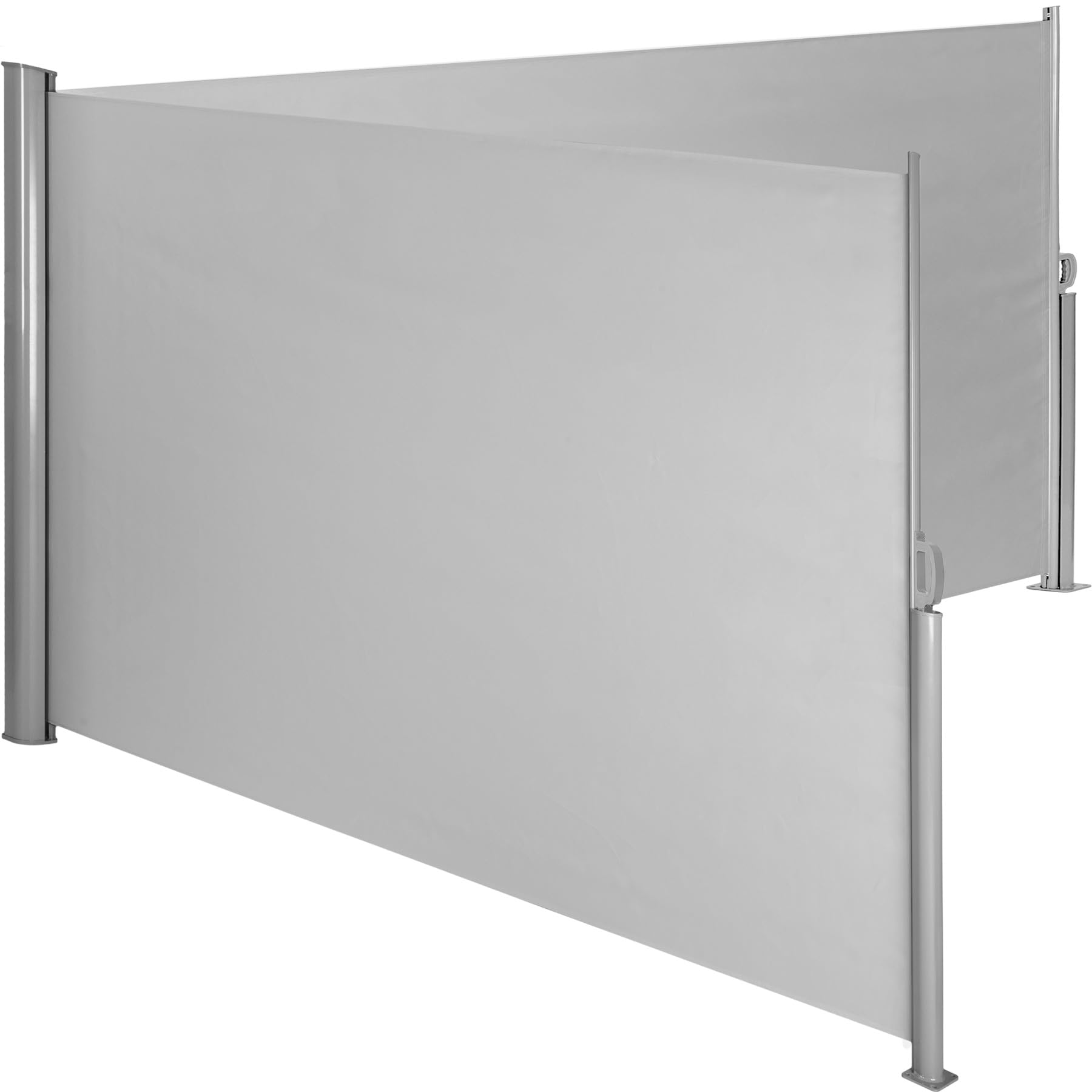 tectake® Toldo Lateral Retráctil, Separador de Ambientes Exterior, Tela Toldo Impermeable 220g/m², Protección Solar, Viento, Privacidad, Toldos Exterior Terraza, Biombo Exterior - 180x600 cm Gris
