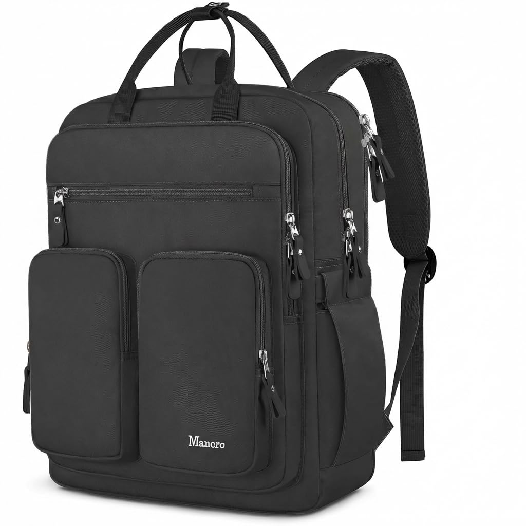 Mancro Travel Backpack for Women with TSA Laptop Compartment, 15.6 Inch Laptop Backpack with Dry-Wet Pocket, Fashion Casual Travel Computer Backpack