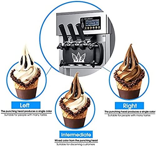UNDR Kommerzielle Softeismaschine Edelstahl-Eismaschine Mit LCD-Panel Hausgemachte Eismaschine 3 Geschmacksrichtungen Große Kapazität 2 * 3L Trichter Geeignet Für Konditoreien, Cafés,High Credit1 – Bild 7