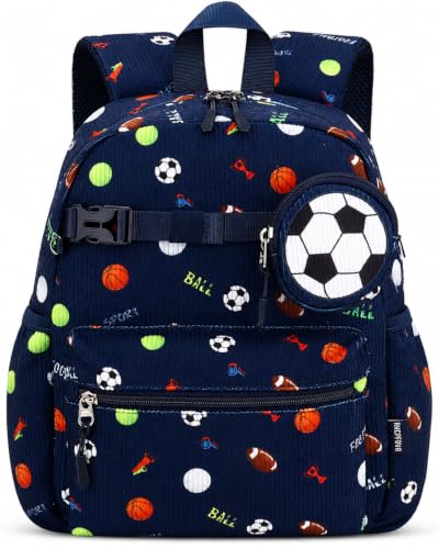 RHCPFOVR Mochila infantil para meninas 2-4 - meninas 33 cm A pré-escola jardim de infância linda veludo cotelê mochila escolar infantil, Futebol Americano, 13' H