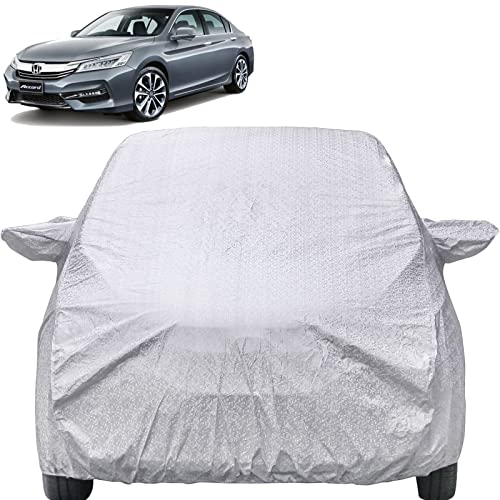 Image of Autofact Waterproof Car Body Cover Compatible with Honda Accord with Mirror Pockets (Shinning Silver)