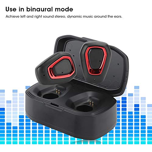 Draadloze oortelefoons, duurzame oortelefoons van hoge kwaliteit, draagbaar met oplaaddoos voor geschenken(Zwart rood) - Image 3