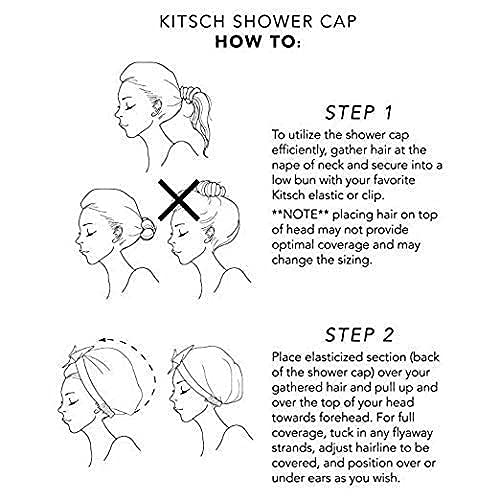 Image of Kitsch Luxury Shower Cap for Women - Waterproof and Mold Resistant, Reusable Shower Caps (Floral)