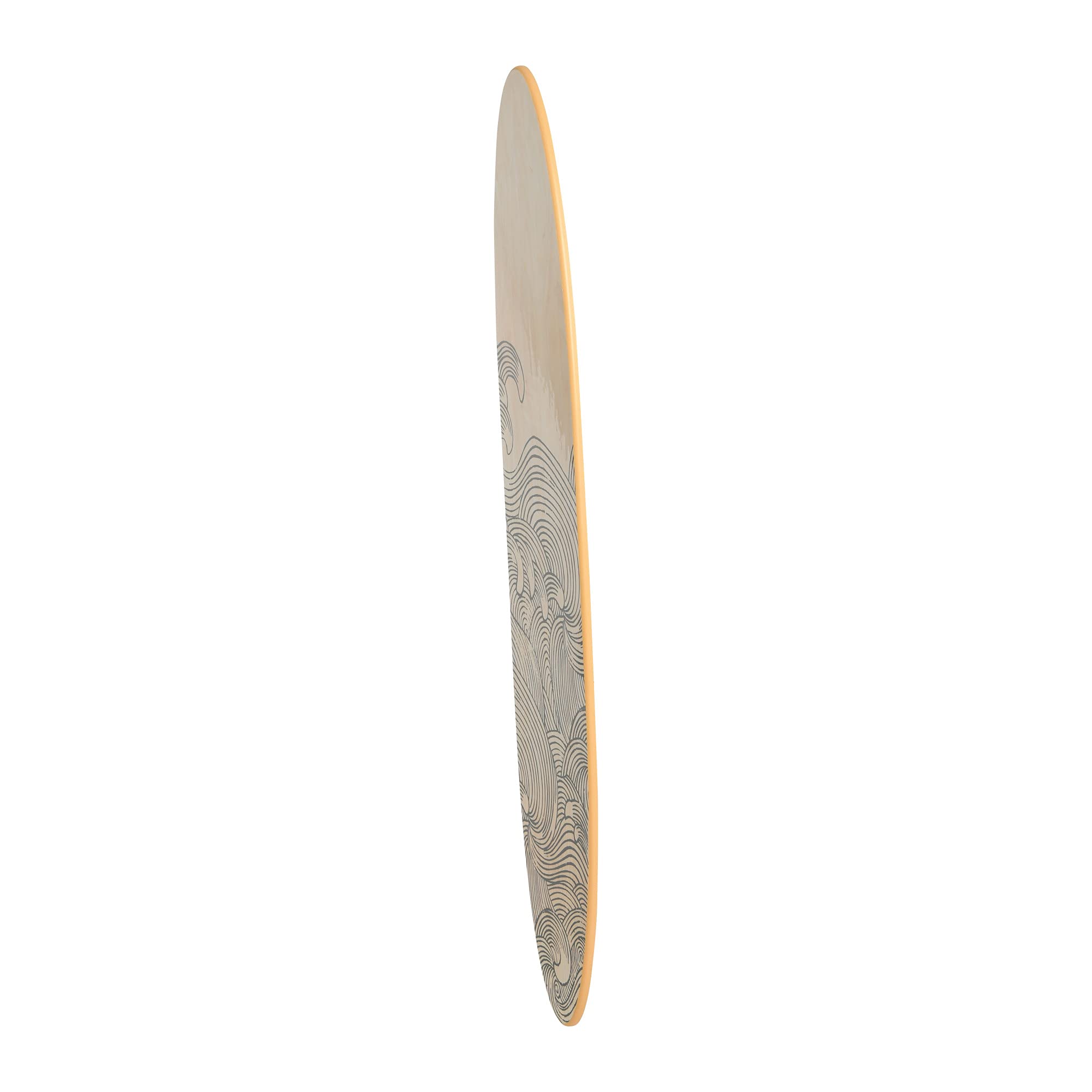 Creative Co-Op Surfboard Style Wood Wall Decor, Wave Design, 65.5" for Living Room