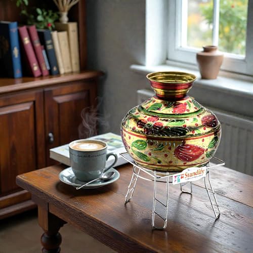 Image of FineArtsMatka Stand Y Fine Trivet Stand Stainless Steel Heat Resistant Trivet for Kitchen Multi-Purpose Heavy Duty Hot Pot & Pan Mat Hot Utensil Stand.