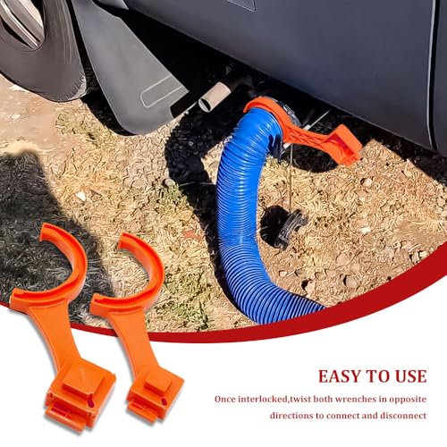 Image of 2PCS RV Sewer Hose Wrench, RV Sewer Cleanout Cap Remover, Multi Purpose Fittings Wrench for Connecting and Disconnecting Sewer Hoses, Fits Most 3 Inch and 4 Inch Male /Female RV Sewer Caps