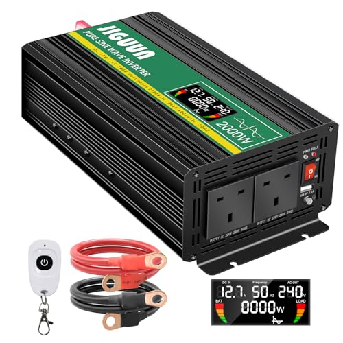 JIGUUN 2000W Pure Sine Wave Inverter 12V to 240V...
