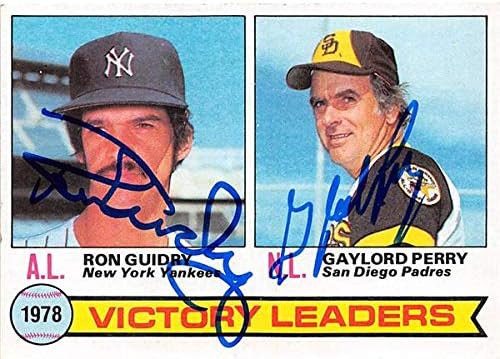 Gaylord Perry Ron Guidry autographed baseball card 1979 Topps #5 Victory Leaders (NY Yankees SD Padres)