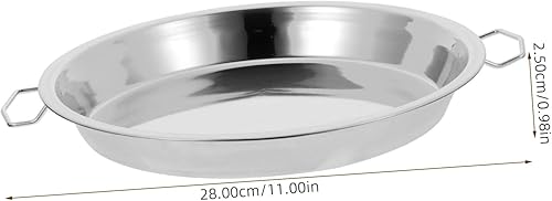 Miniatura 2 de DOITOOL Plato de acero inoxidable para cocinar al vapor, plato de fideos fríos, bandeja de arroz al vapor, bandeja redonda para cocinar al vapor con