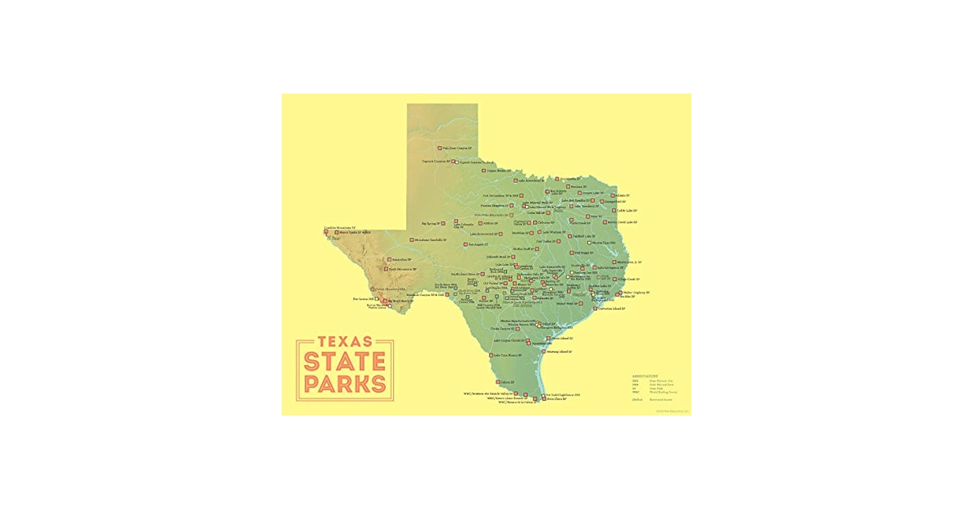 amazon-com-best-maps-ever-texas-state-parks-checklist-map-11x14-print-green-yellow-4861573172527-home-kitchen for Free Printable Map Of Texas State Parks Amazon.com: Best Maps Ever Texas State Parks Checklist Map 11x14 Print (Green & Yellow): 4861573172527: Home & Kitchen for Free Printable Map Of Texas State Parks