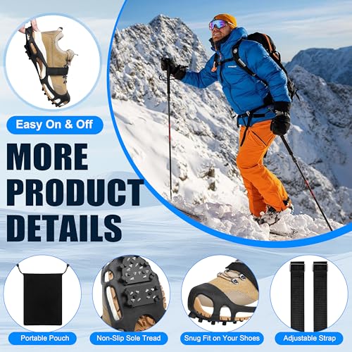 Crampons antidérapants pour chaussures avec 28 pointes de traction - 5