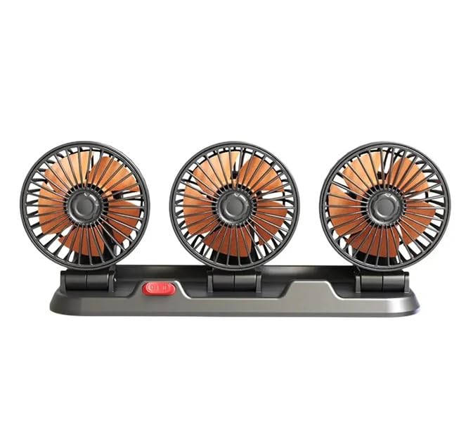 Image of AutoBizarre 12V Electric Car Cooling Fan 360 Rotatable Heads High Air Circulator Fan Manual Rotation for All Cars