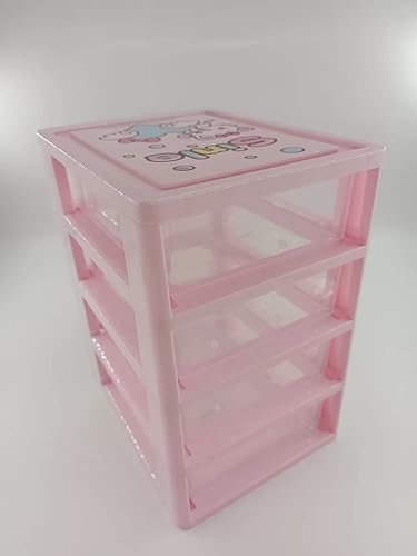 Miniatura 3 de Bonita caja de almacenamiento para niñas con cajones de recepción de escritorio de varias capas con asa de lazo rosa (seis capas (7.06 x 5.22 x