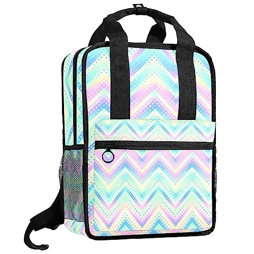 Sac à dos pour garçons à rayures ondulées multicolores de 35.5 cm
