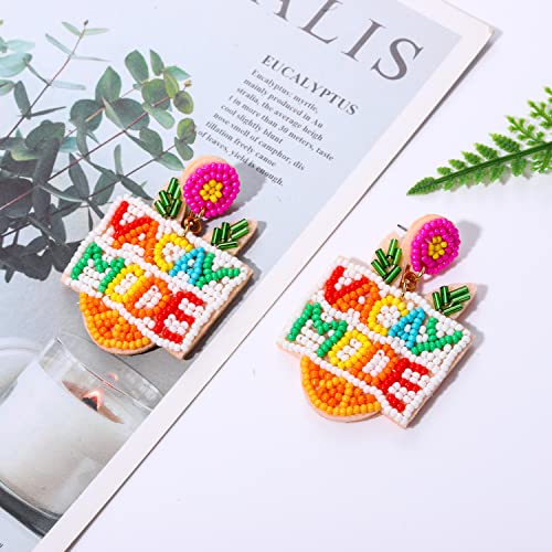 VACAY MODE Earrings Summer Pineapple Beaded Earrings Colorful Pineapple Earrings Statement Summer Beach Jewelry Gifts3